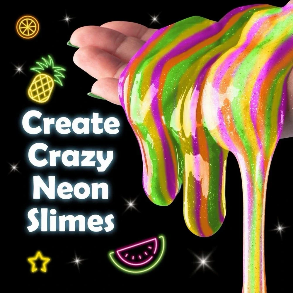 Tropical Glow in The Dark Slime Kit to Make Neon Slime, Ideal Holiday Gift